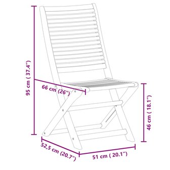 Tuinstoelen 6 st inklapbaar 51x66x95 cm massief acaciahout