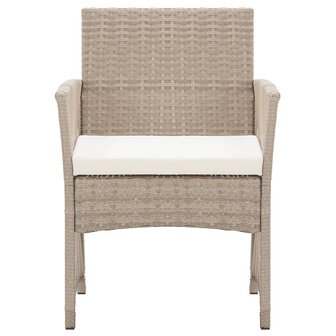 Tuinstoelen met kussens 2 st poly rattan beige