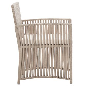 Tuinstoelen met kussens 2 st poly rattan beige