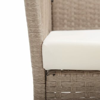Tuinstoelen met kussens 2 st poly rattan beige