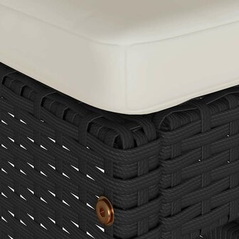 Tuinbarkrukken met kussens 6 st poly rattan zwart
