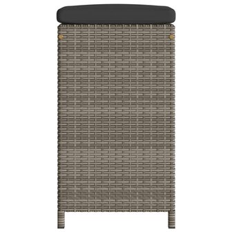 Tuinbarkrukken met kussens 6 st poly rattan grijs