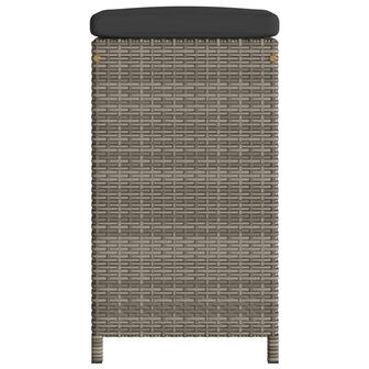 Tuinbarkrukken met kussens 2 st poly rattan grijs