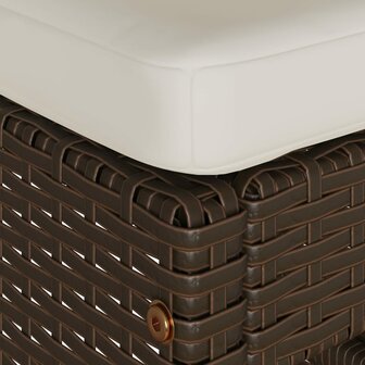 Tuinbarkrukken 6 st met kussens poly rattan bruin