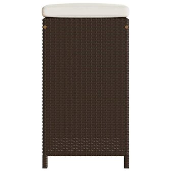 Tuinbarkrukken met kussens 4 st poly rattan bruin