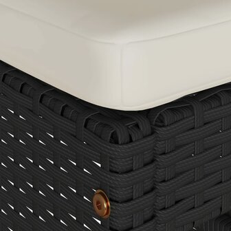 Tuinbarkrukken met kussens 4 st poly rattan zwart