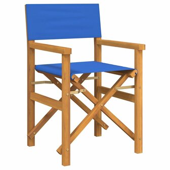 Regisseursstoel inklapbaar massief teakhout blauw