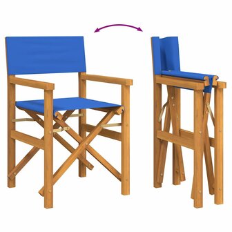 Regisseursstoel inklapbaar massief teakhout blauw