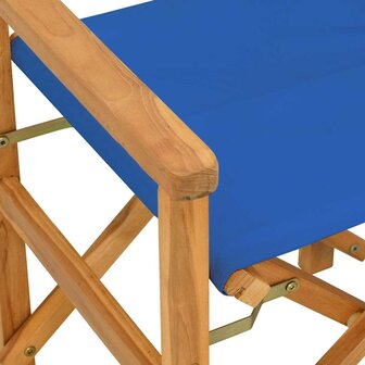 Regisseursstoel inklapbaar massief teakhout blauw