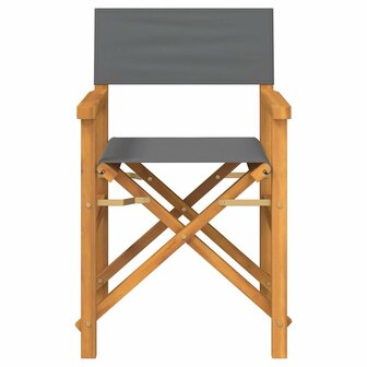 Regisseursstoelen inklapbaar 2 st massief teakhout grijs