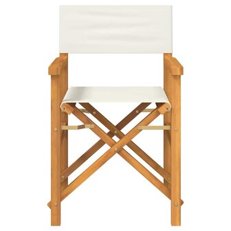 Regisseursstoelen inklapbaar 2 st massief teakhout cr&egrave;mekleurig