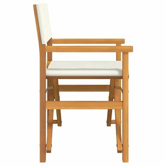 Regisseursstoelen inklapbaar 2 st massief teakhout cr&egrave;mekleurig