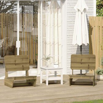 Tuinstoelen 2 st 60x64x70,5 cm ge&iuml;mpregneerd hout