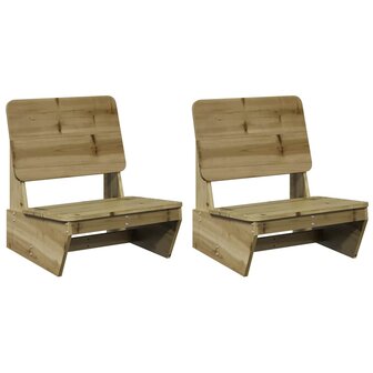 Tuinstoelen 2 st 60x64x70,5 cm ge&iuml;mpregneerd hout