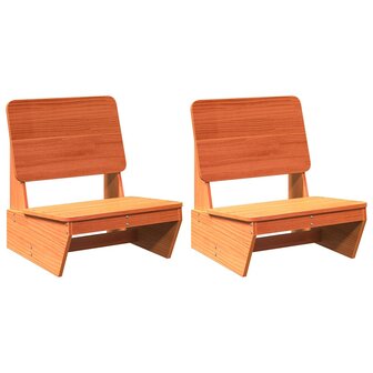 Tuinstoelen 2 st 60x64x70,5 cm massief grenenhout wasbruin
