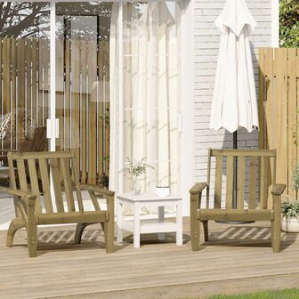 Tuinstoelen Adirondack 2 st 75x77x77 cm ge&iuml;mpregneerd hout
