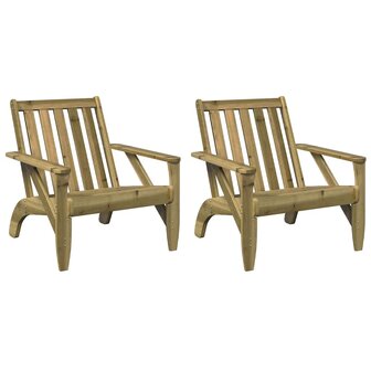 Tuinstoelen Adirondack 2 st 75x77x77 cm ge&iuml;mpregneerd hout