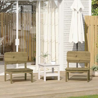 Tuinstoelen 2 st 60x52,5x72 cm ge&iuml;mpregneerd hout