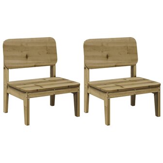 Tuinstoelen 2 st 60x52,5x72 cm ge&iuml;mpregneerd hout