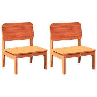 Tuinstoelen 2 st 60x52,5x72 cm massief grenenhout wasbruin