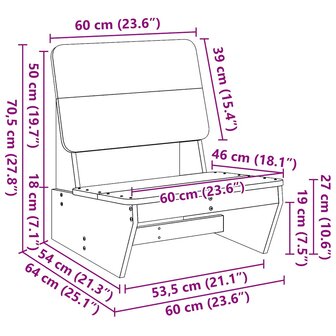 Tuinstoel 60x64x70,5 cm ge&iuml;mpregneerd grenenhout