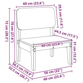 Tuinstoelen 2 st 60x52,5x72 cm massief douglashout
