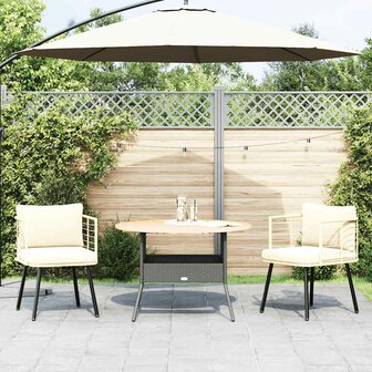 Tuinstoelen 2 st met kussens poly rattan naturel