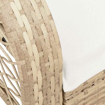 Tuinschommelstoel met kussens poly rattan beige