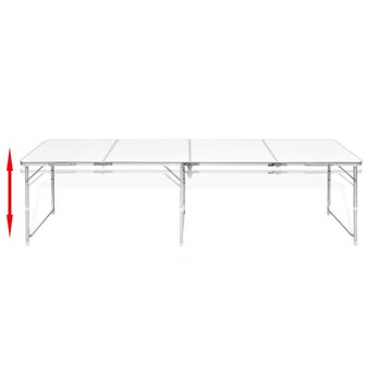 Campingtafel inklapbaar en verstelbaar 240x60 cm aluminium