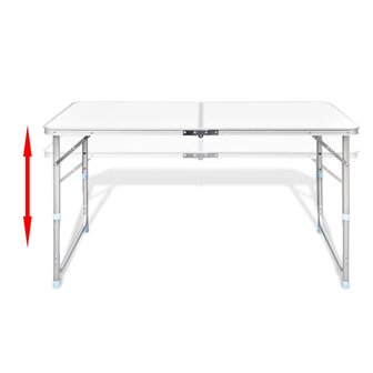 Campingset inklapbaar en verstelbaar 120x60 cm aluminium