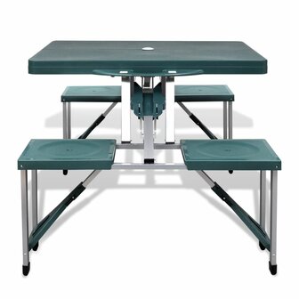 Campingset inklapbaar lichtgewicht 120x60 cm aluminium groen