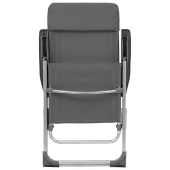 Campingstoelen 4 st inklapbaar aluminium grijs