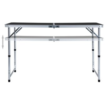Campingtafel inklapbaar 120x60 cm aluminium grijs