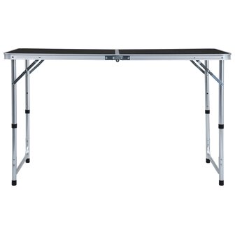 Campingtafel inklapbaar 120x60 cm aluminium grijs