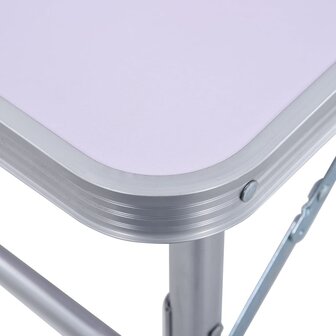Campingtafel inklapbaar 60x45 cm aluminium wit