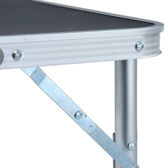 Campingtafel inklapbaar 60x45 cm aluminium grijs