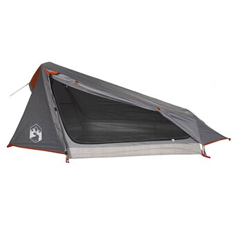 Tunneltent 1-persoons waterdicht grijs en oranje