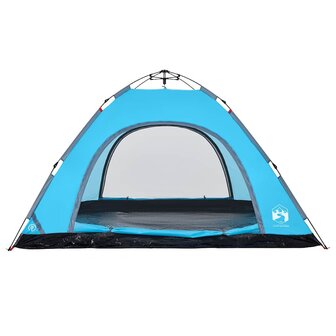 Tent 5-persoons snelontgrendeling blauw