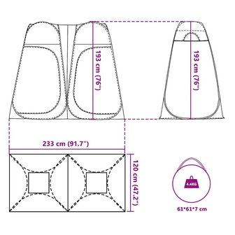 Privacytent pop-up waterdicht blauw