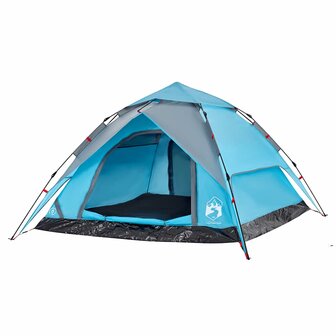 Koepeltent 4-persoons snelontgrendeling blauw