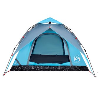 Koepeltent 4-persoons snelontgrendeling blauw