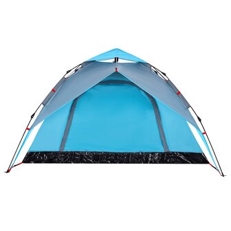Koepeltent 4-persoons snelontgrendeling blauw