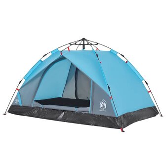 Koepeltent 3-persoons snelontgrendeling blauw