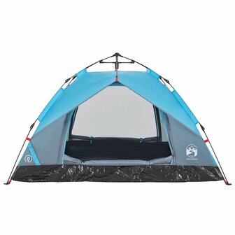 Koepeltent 3-persoons snelontgrendeling blauw