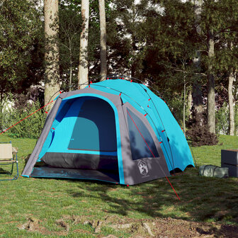 Koepeltent 3-persoons snelontgrendeling blauw