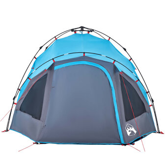 Koepeltent 3-persoons snelontgrendeling blauw