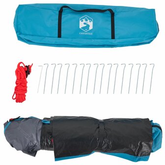 Koepeltent 3-persoons snelontgrendeling blauw