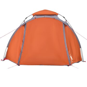 Koepeltent 3-persoons snelontgrendeling grijs en oranje