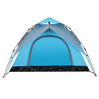Koepeltent 3-persoons snelontgrendeling blauw