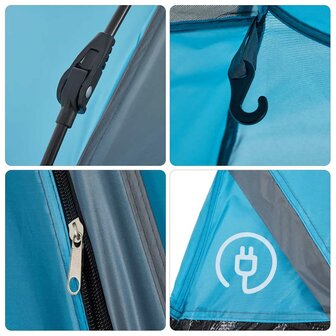 Koepeltent 3-persoons snelontgrendeling blauw